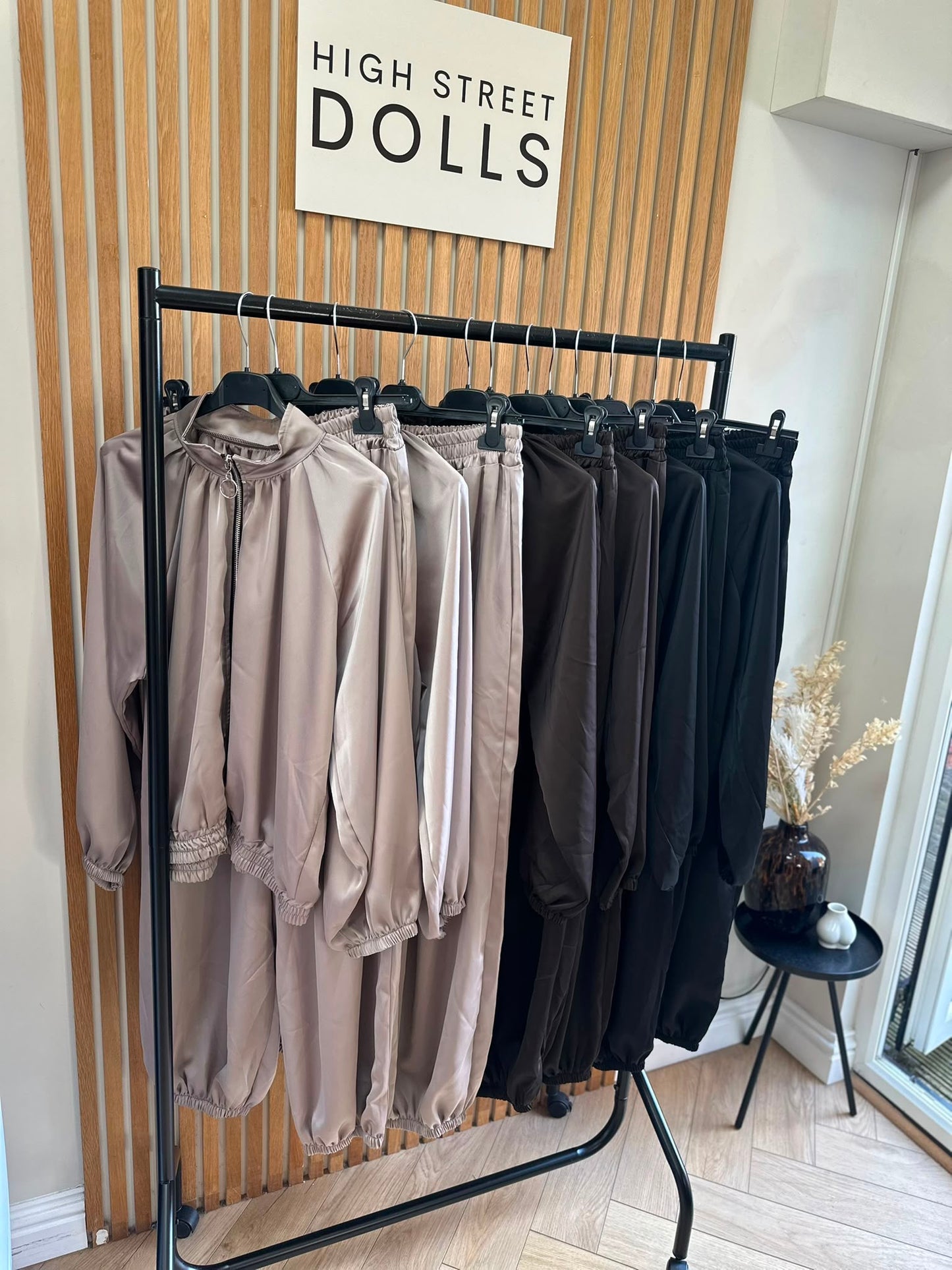 Blair Satin Harem Tracksuit Two-Piece Bomber Jacket Style Co-Ord, Silky Satin Material Autumn Loungewear