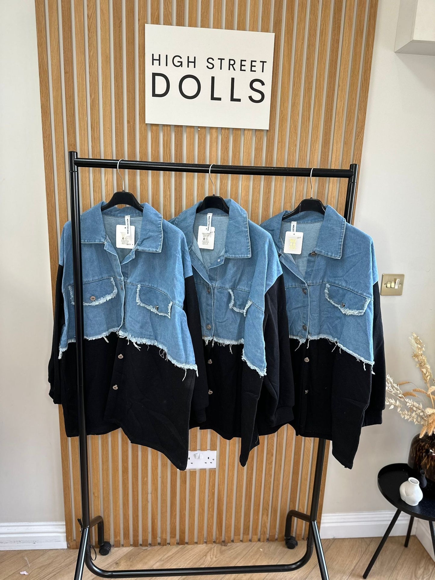 Bryony Oversized Shaket with Denim Details Shirt Jacket
