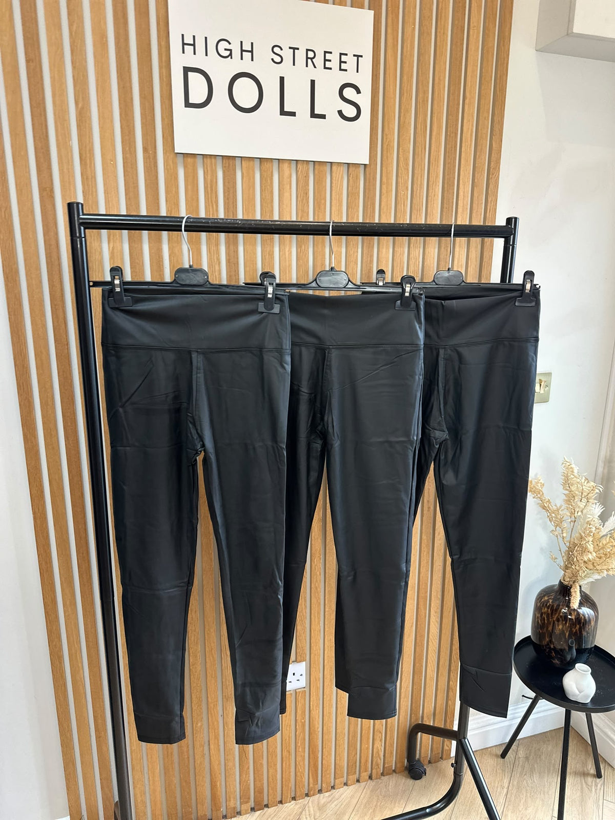 Naomi PU Leather Look Leggings Trousers High Waisted Fitted Style Autumn Winter