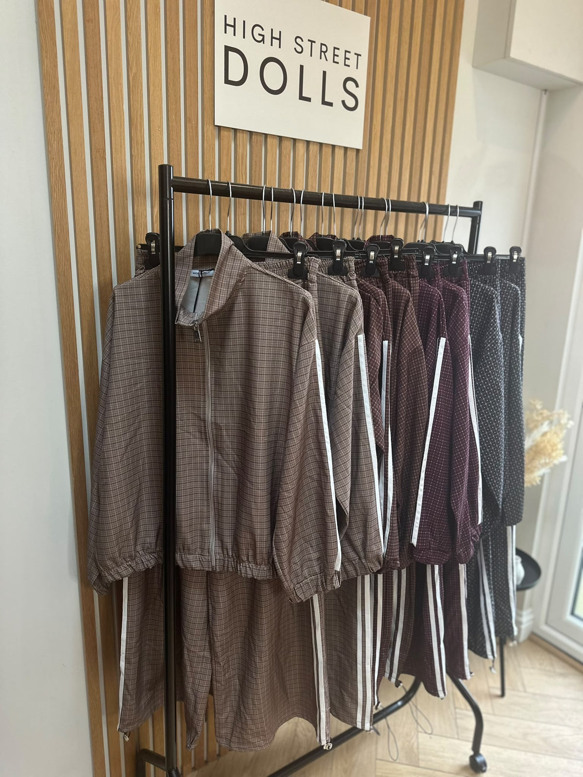 Romy Luxe Tracksuit – Zip Funnel Neck Jacket & Wide Leg Trousers with Stripe Details, Two-Piece Autumn Winter Lounge Co-Ord