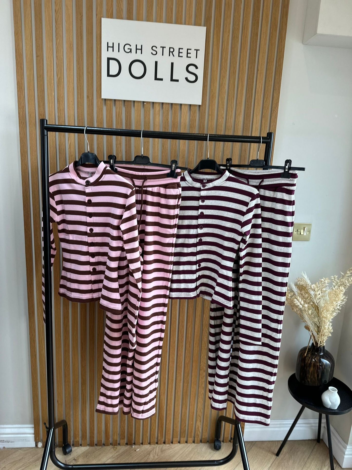 Kady Striped Lounge Set Co Ord Cardigan and Trousers Long Sleeve Top Loungewear Two Piece Spring Summer