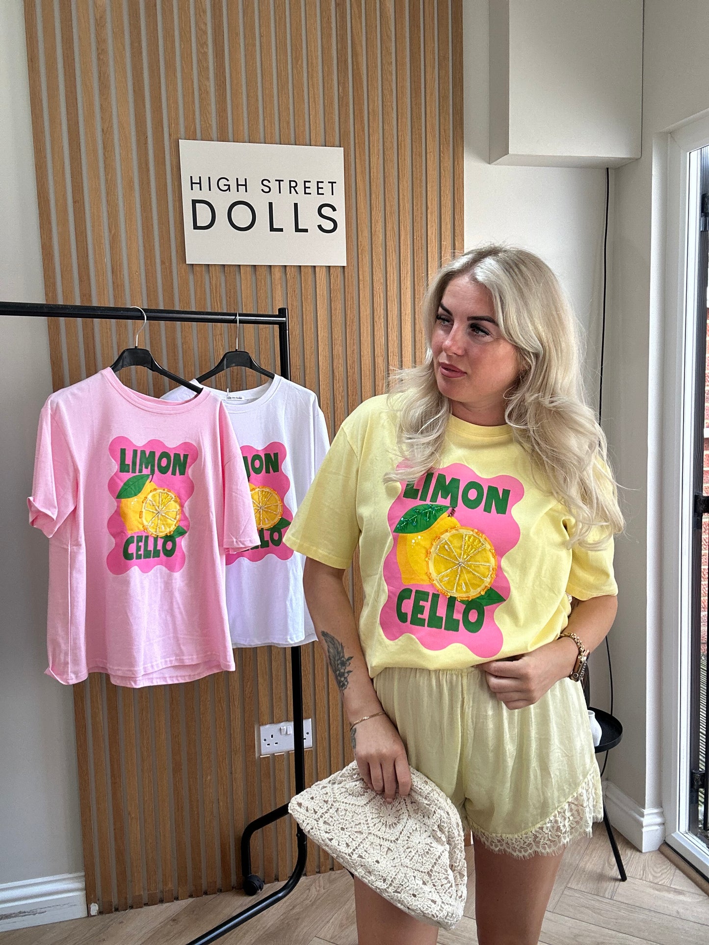 Leighla T Shirt Lemon Print Short Sleeves Spring Summer