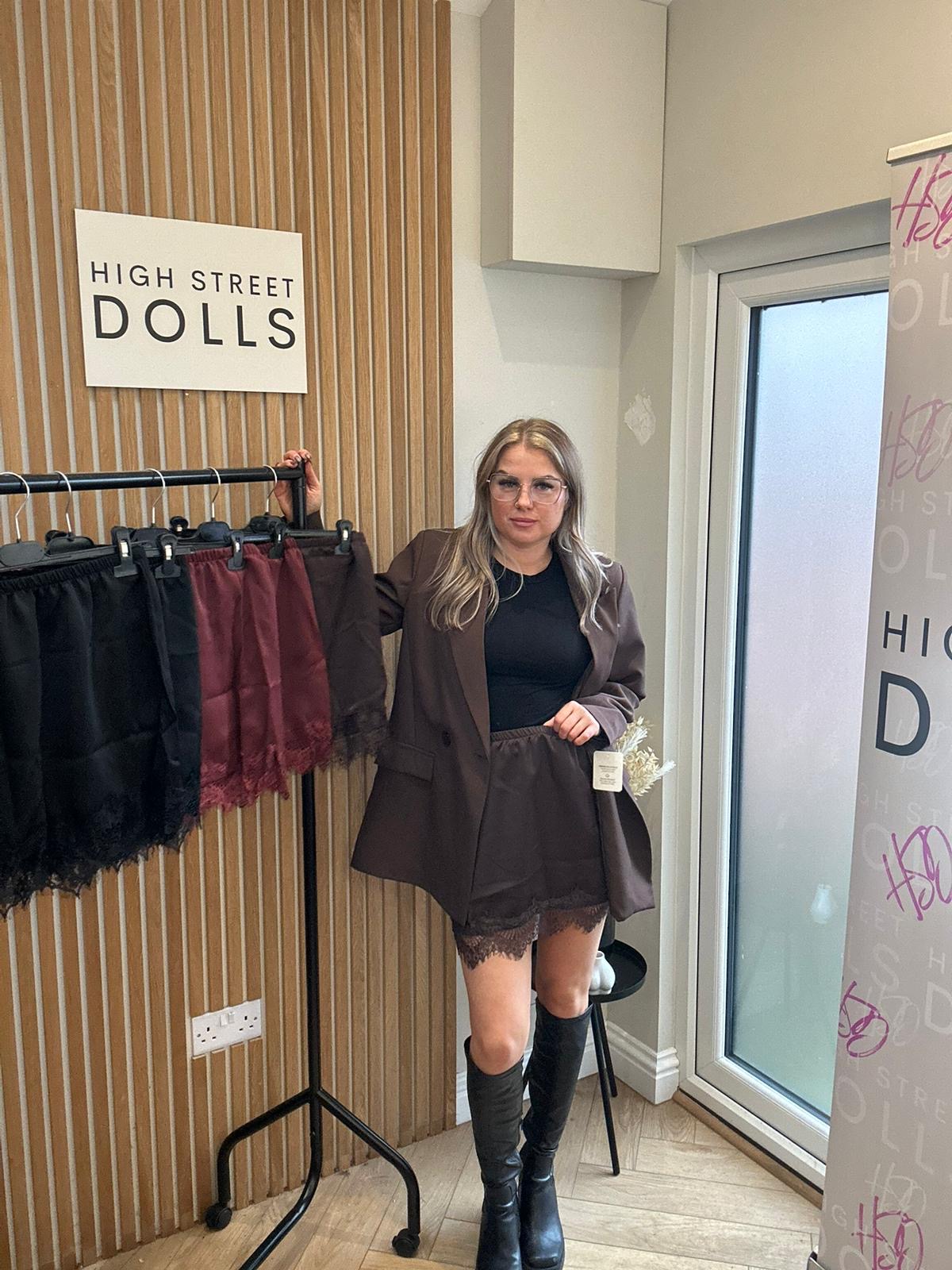 Adele Mini Skirt Lace Details  Autumn Winter Festive Christmas