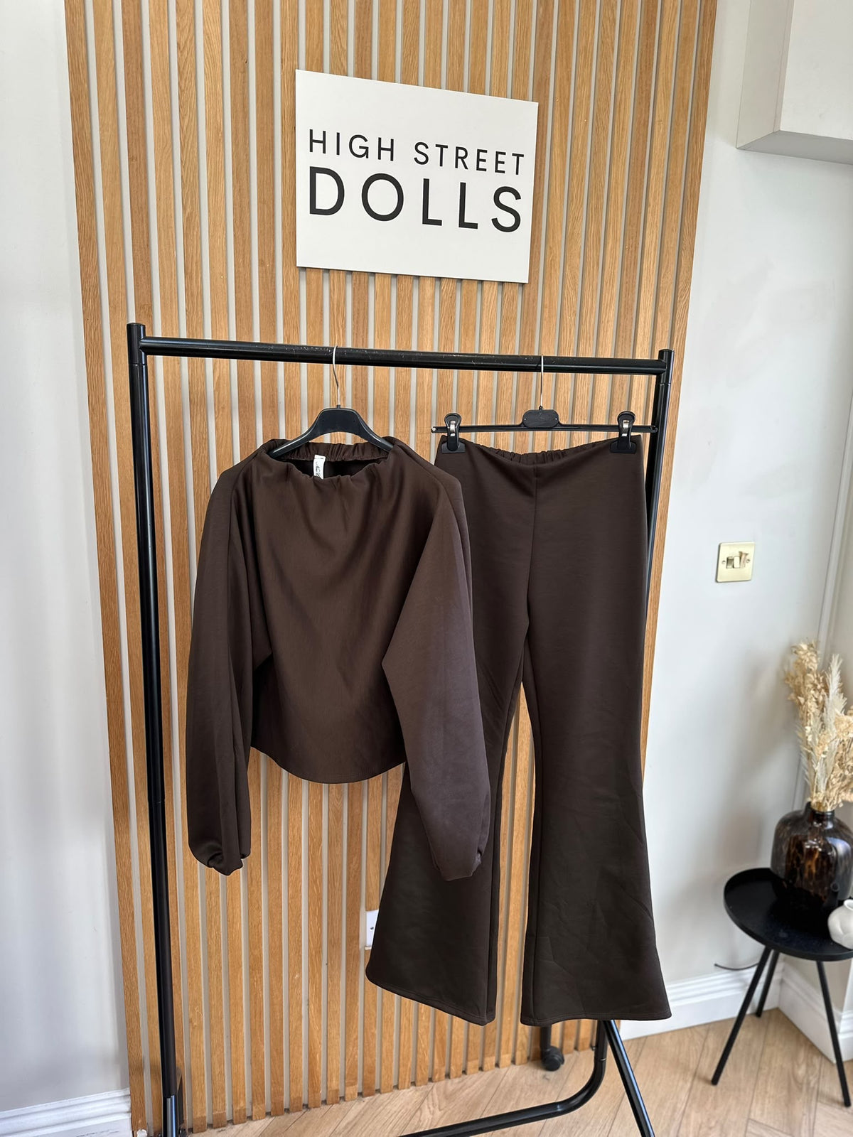 Rosalie High Neck Top & High Waisted Trouser Co-Ord Set Women’s Loungewear Autumn Winter