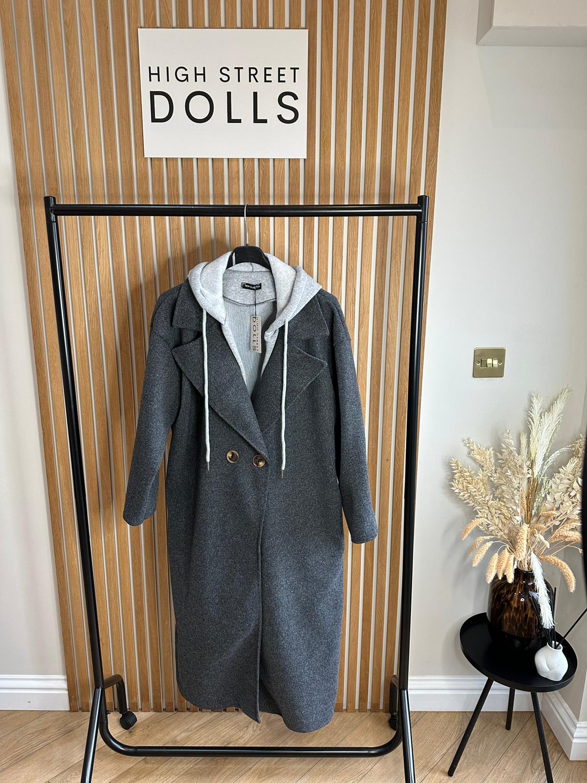 Hooded Duster Coat longline duffle oversized women’s jacket