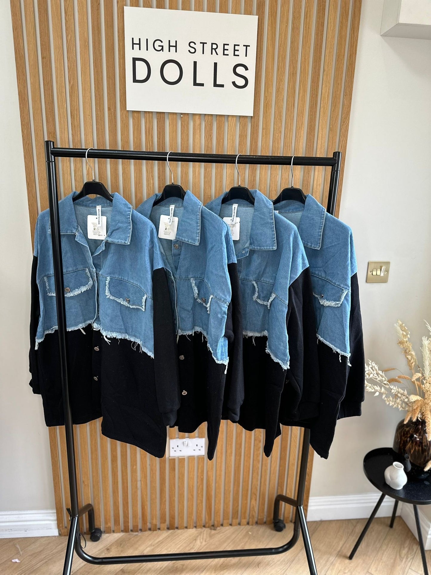 Bryony Oversized Shaket with Denim Details Shirt Jacket