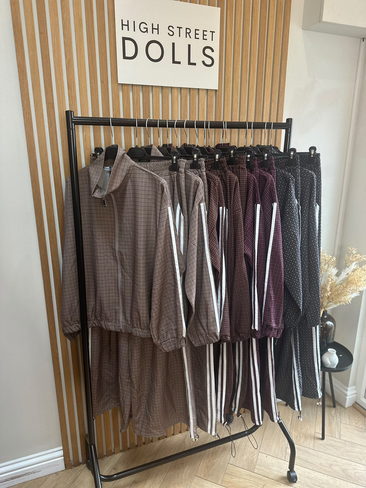 Romy Luxe Tracksuit – Zip Funnel Neck Jacket & Wide Leg Trousers with Stripe Details, Two-Piece Autumn Winter Lounge Co-Ord
