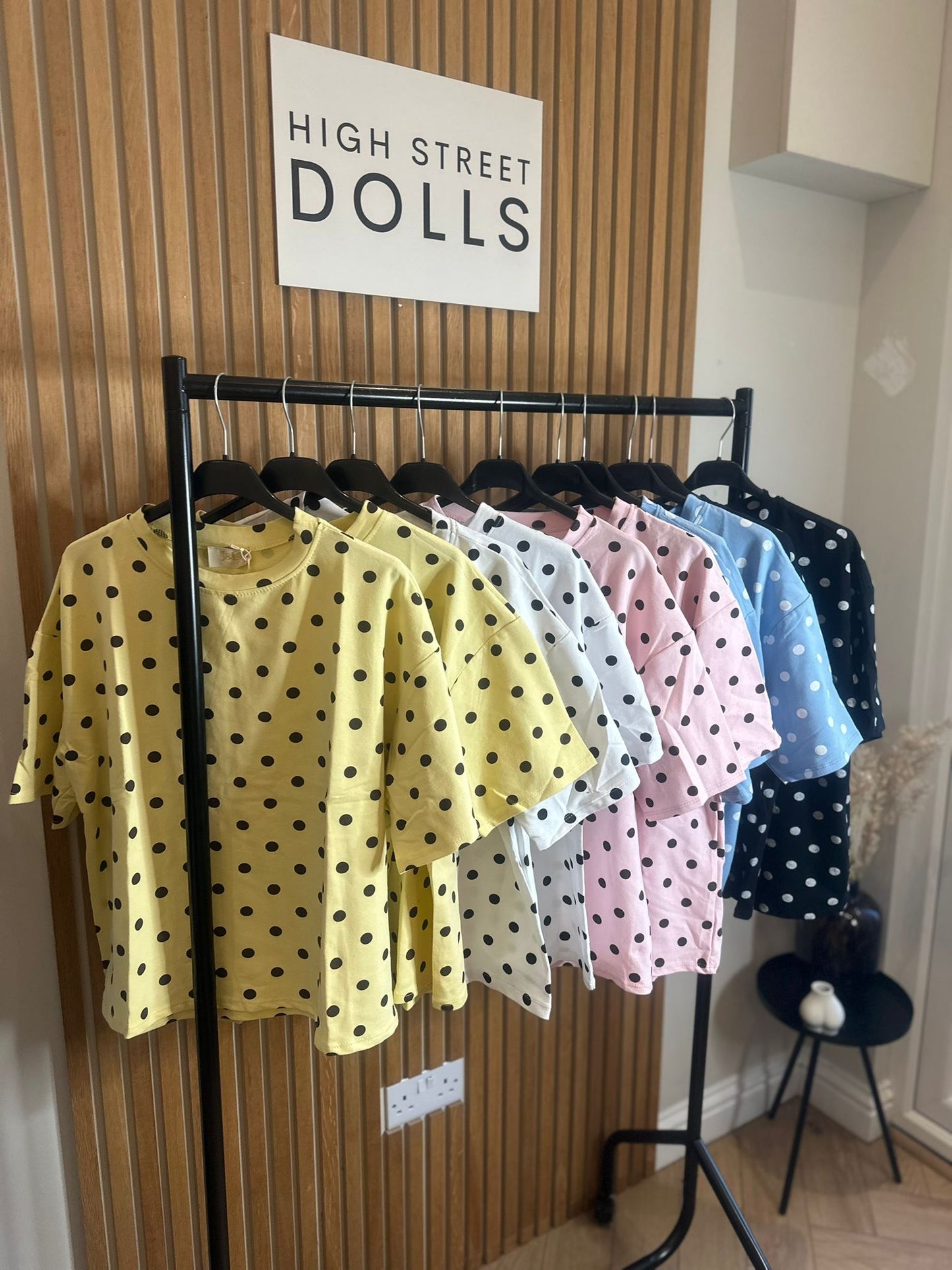 Mabel Polka Dot Oversized T Shirt Short Sleeves Spring Summer Lemon Viral