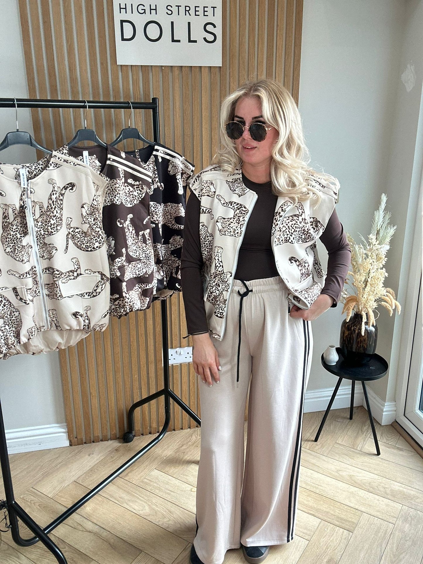 Cally Gilet Bomber Jacket Cheeta Print
