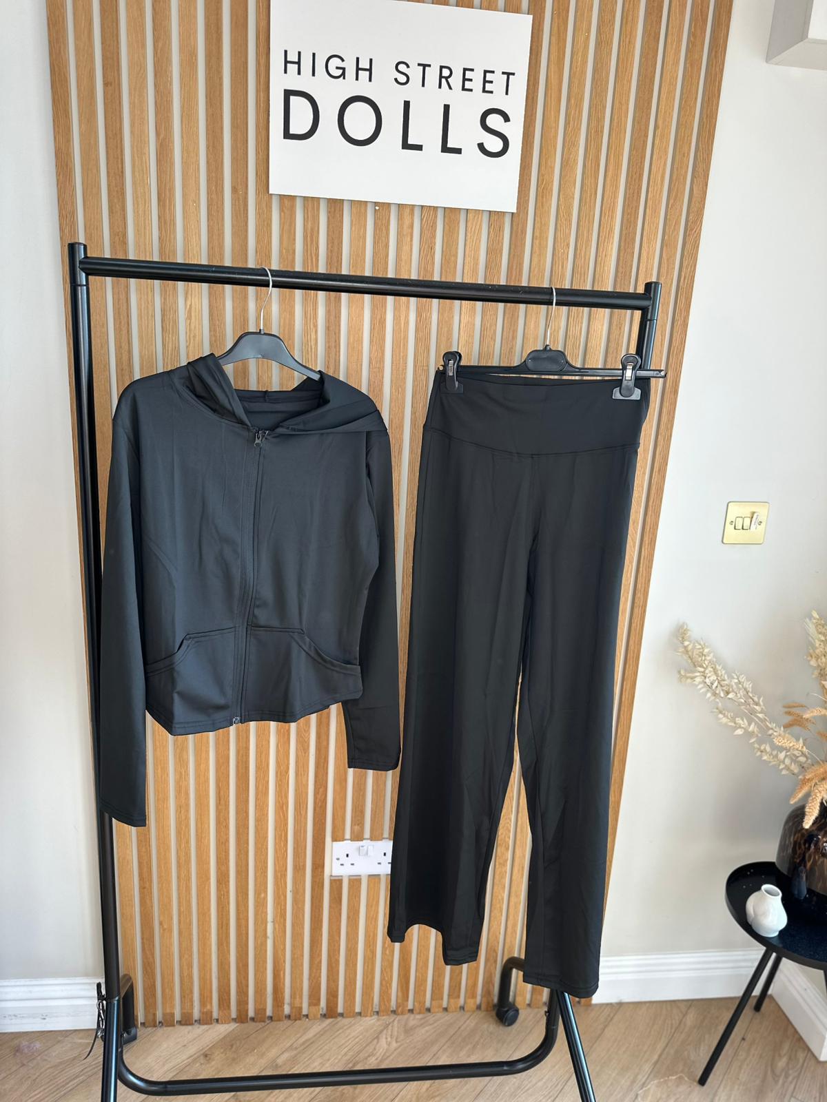 Jodie Activewear Lycra Lounge Set Hooded Zip up Jacket and Trousers