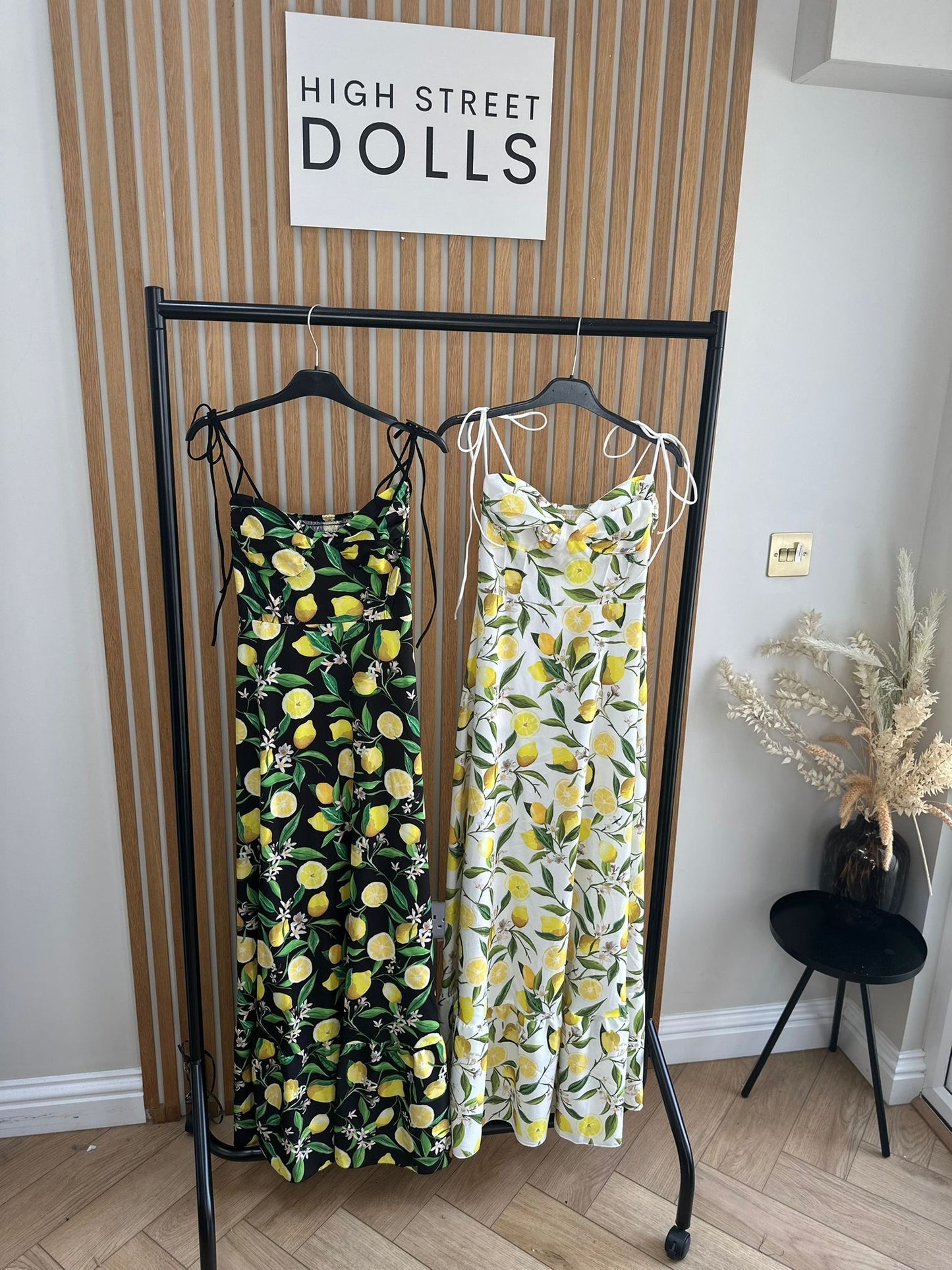 Valencia Lemon Longline Dress Printed spaghetti strap dress
