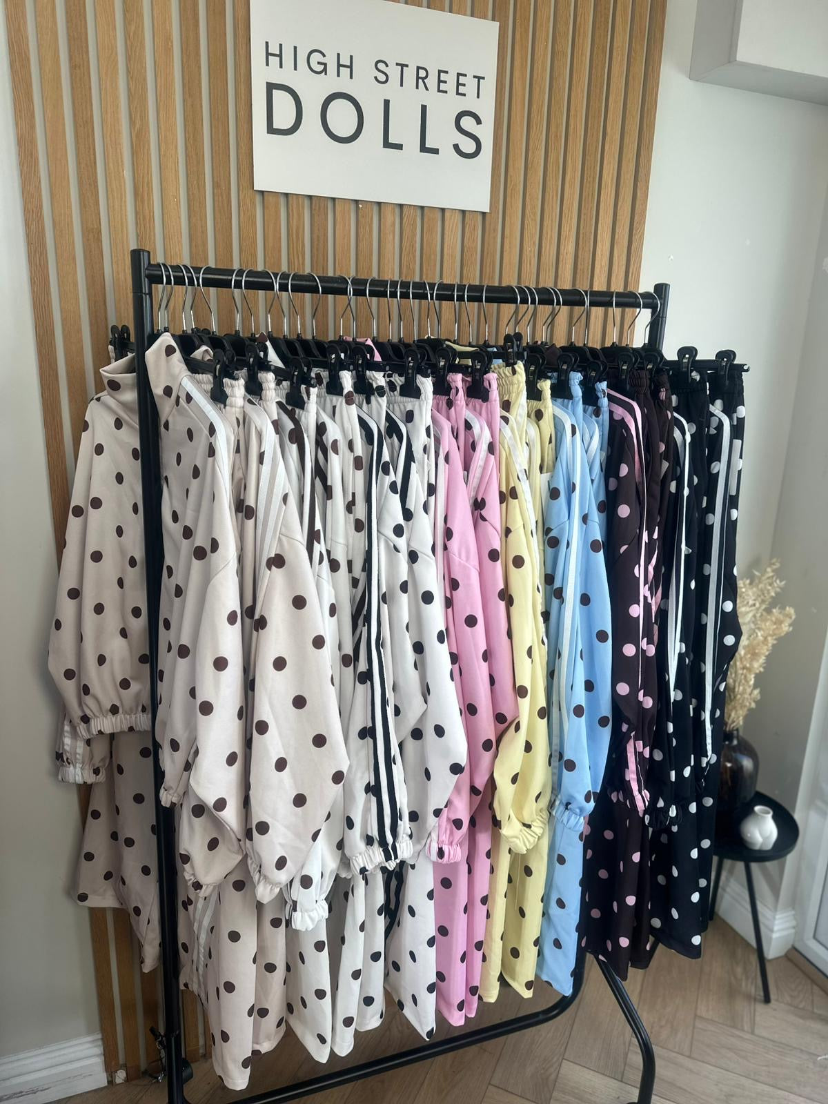 Rouge Polka Dot Bomber Jacket and Wide Leg Trousers Lounge Set Spring Summer Women’s Two Piece Co Ord Trending Viral Print Stripe Detail