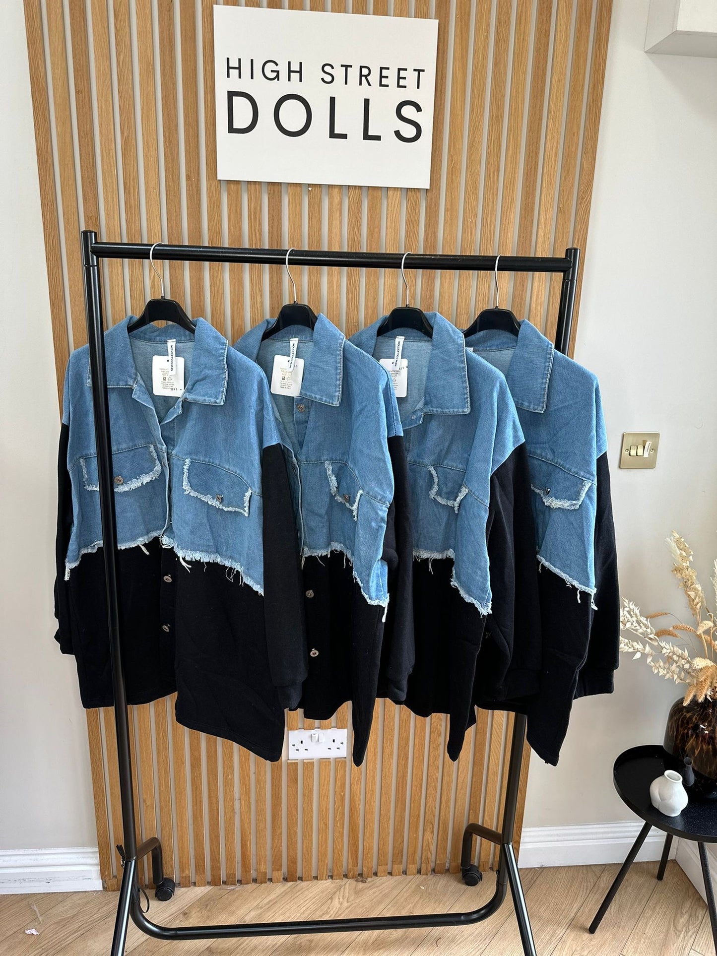 Bryony Oversized Shaket with Denim Details Shirt Jacket