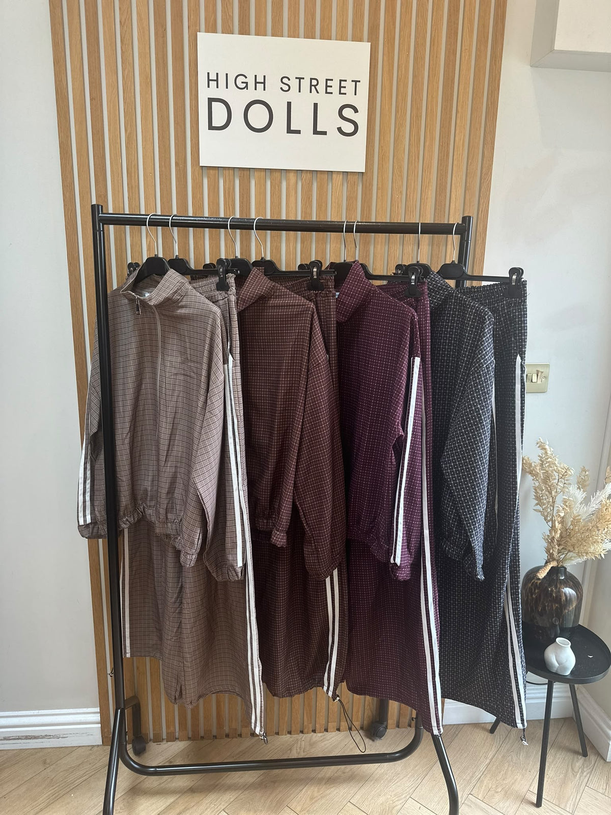 Romy Luxe Tracksuit – Zip Funnel Neck Jacket & Wide Leg Trousers with Stripe Details, Two-Piece Autumn Winter Lounge Co-Ord