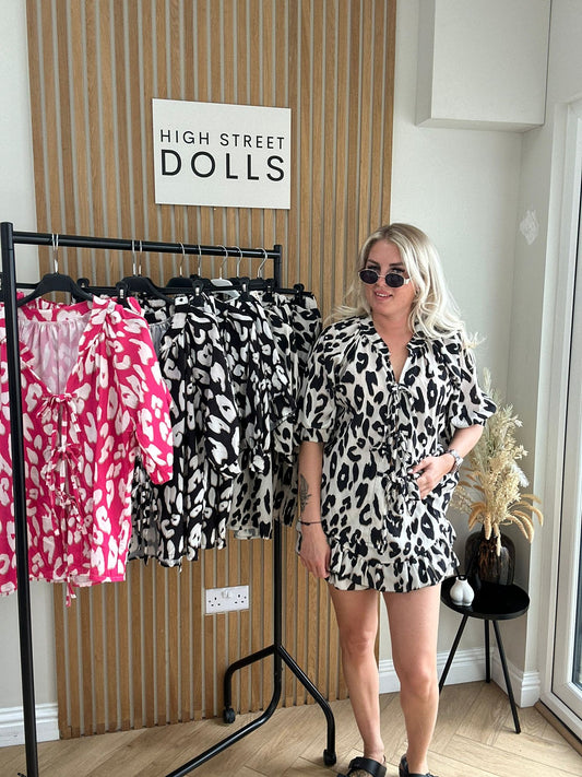 Zoey Leopard Print Bow Top and Skort Matching Co Ord Summer holiday outfit airport outfit