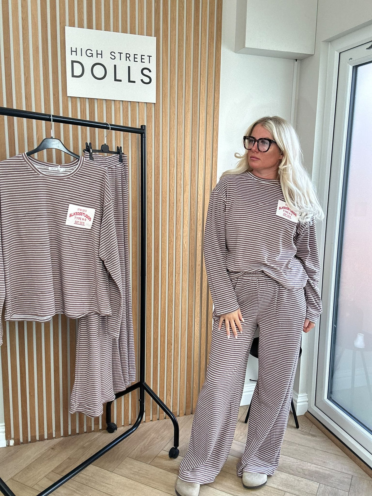 Tori Striped Lounge Set – Women’s Co-Ord Loungewear, Autumn Winter, Soft Lightweight Fabric