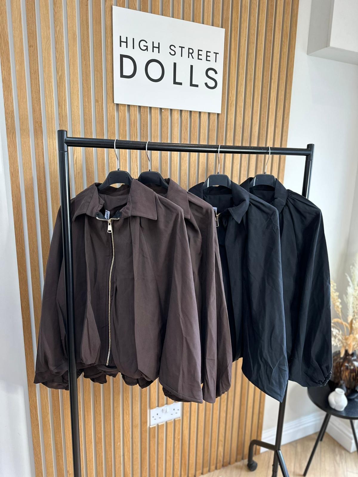 Kaede Suede Jacket with bubble hem