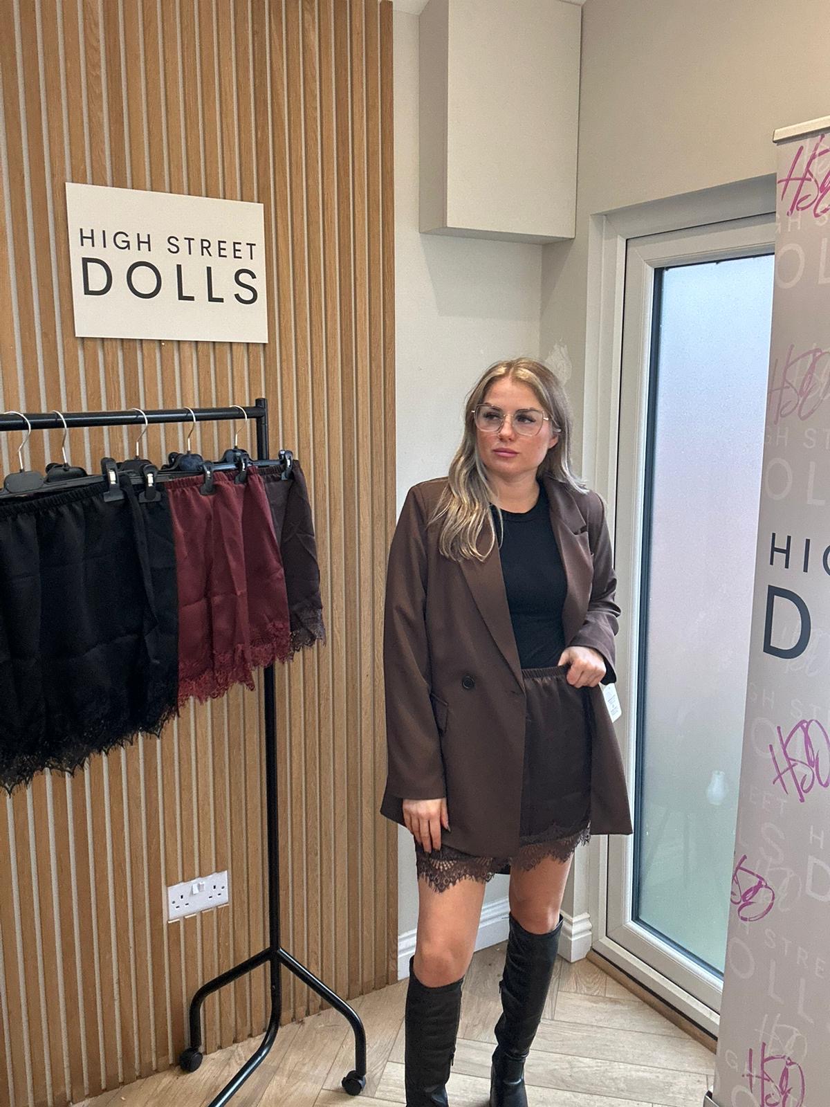 Adele Mini Skirt Lace Details  Autumn Winter Festive Christmas