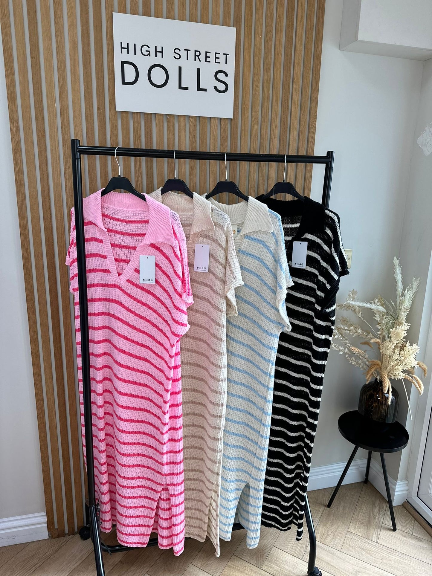 Belle Knitted Stripe Midi Dress Summer Holiday Outfit