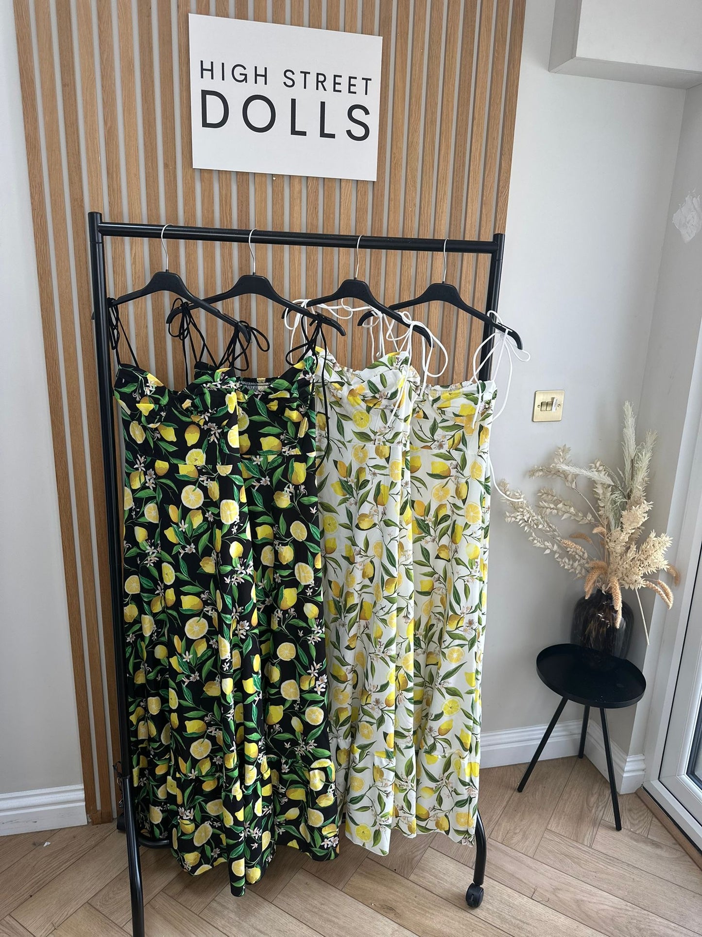 Valencia Lemon Longline Dress Printed spaghetti strap dress