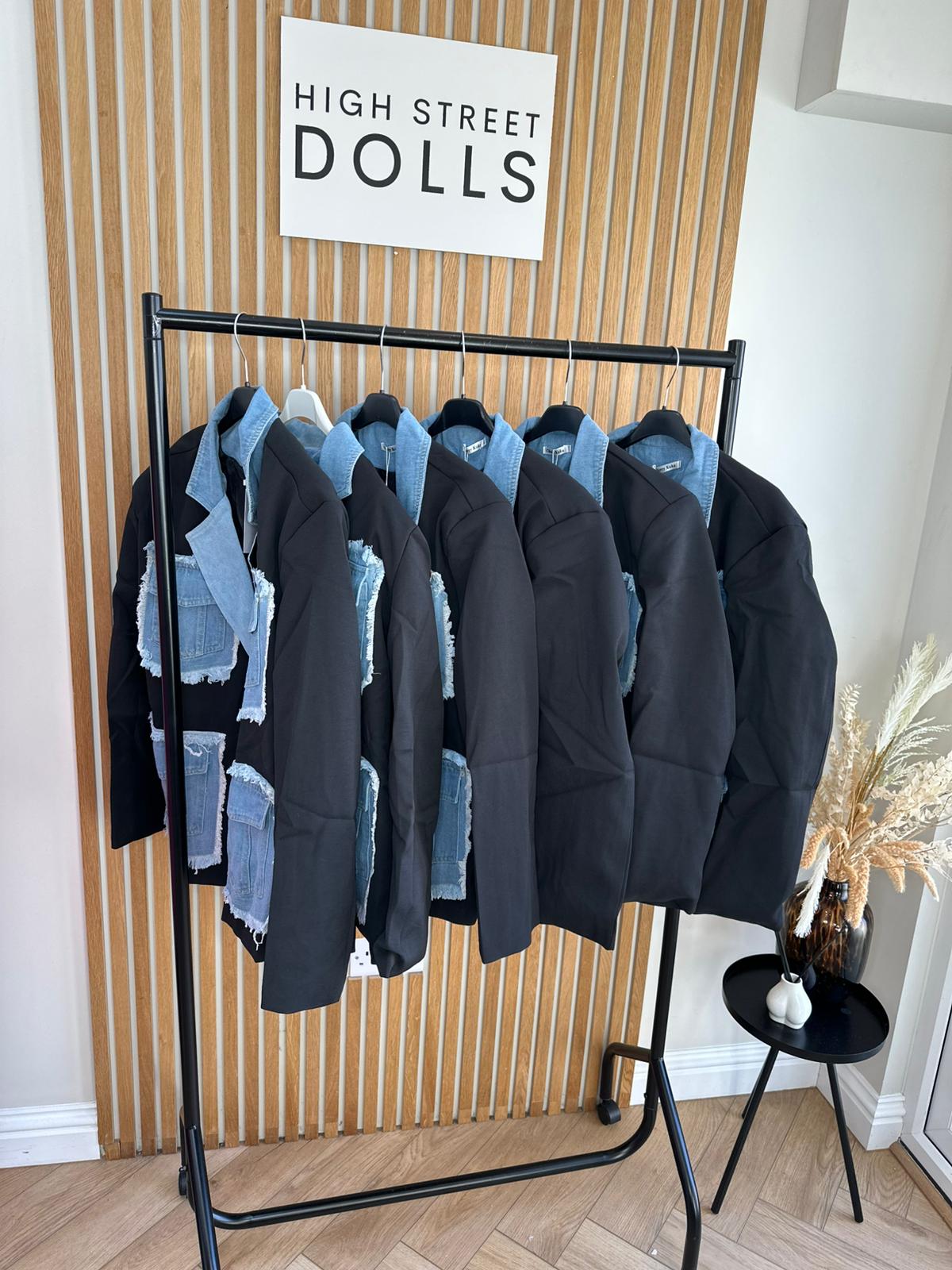 Hailey Blazer Denim Pockets Womens Jacket