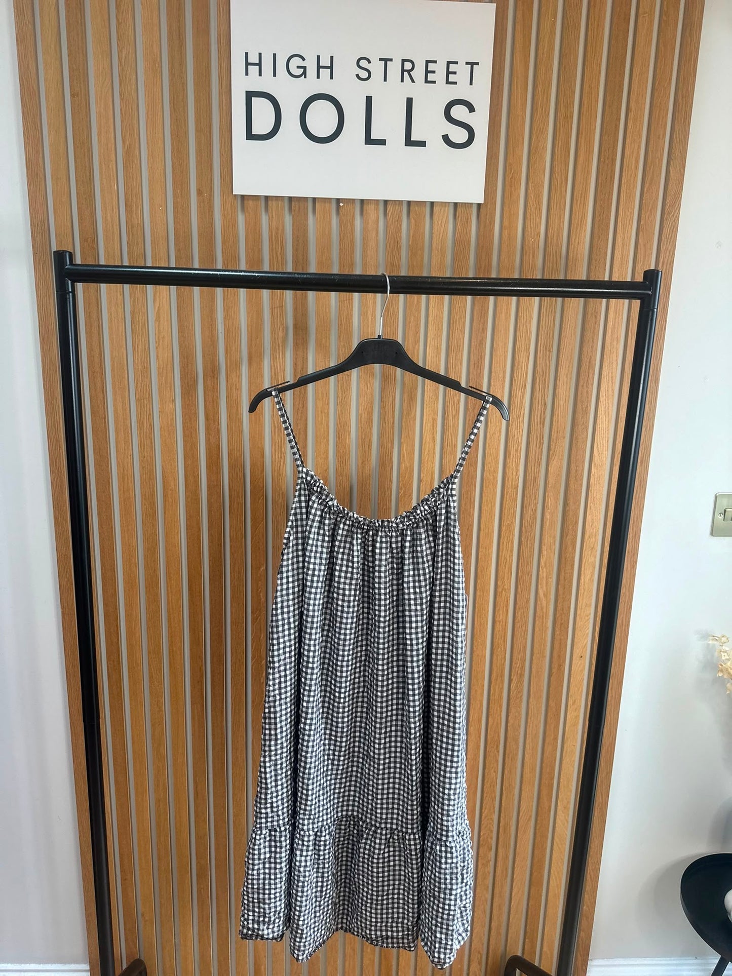Dotty Ruffle Dress Gingham Print Summer Holiday Short Dress