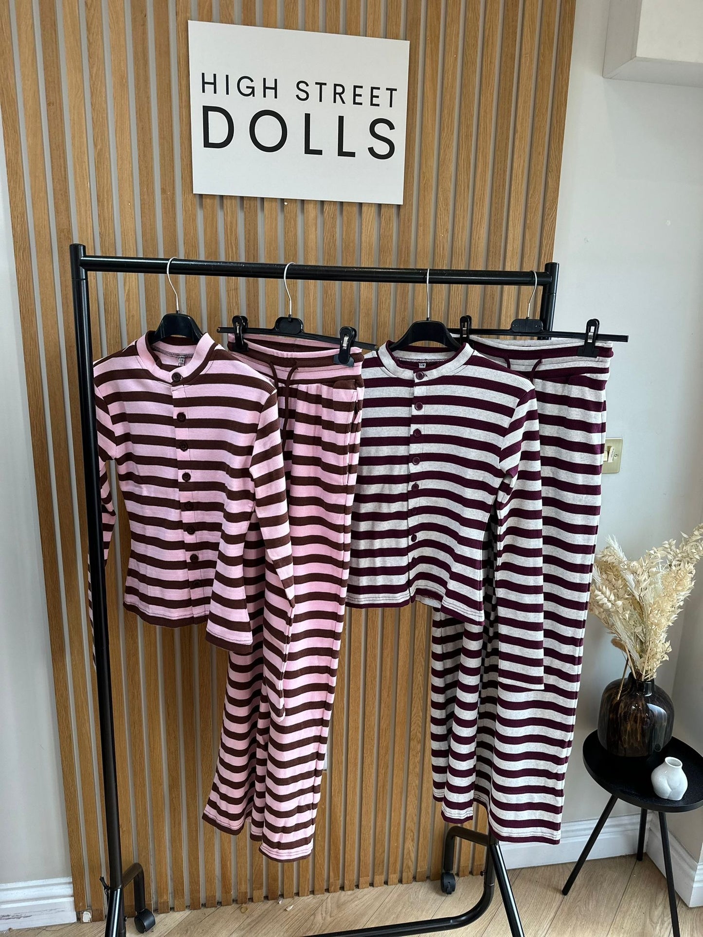 Kady Striped Lounge Set Co Ord Cardigan and Trousers Long Sleeve Top Loungewear Two Piece Spring Summer