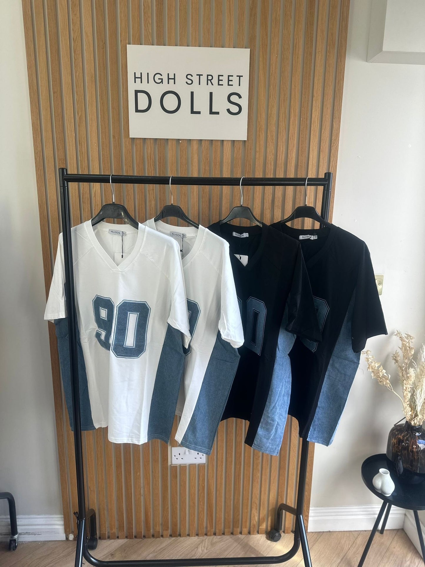 Darcie Baseball T Shirt Short Sleeves Slogan Denim Top Spring Summer Holiday