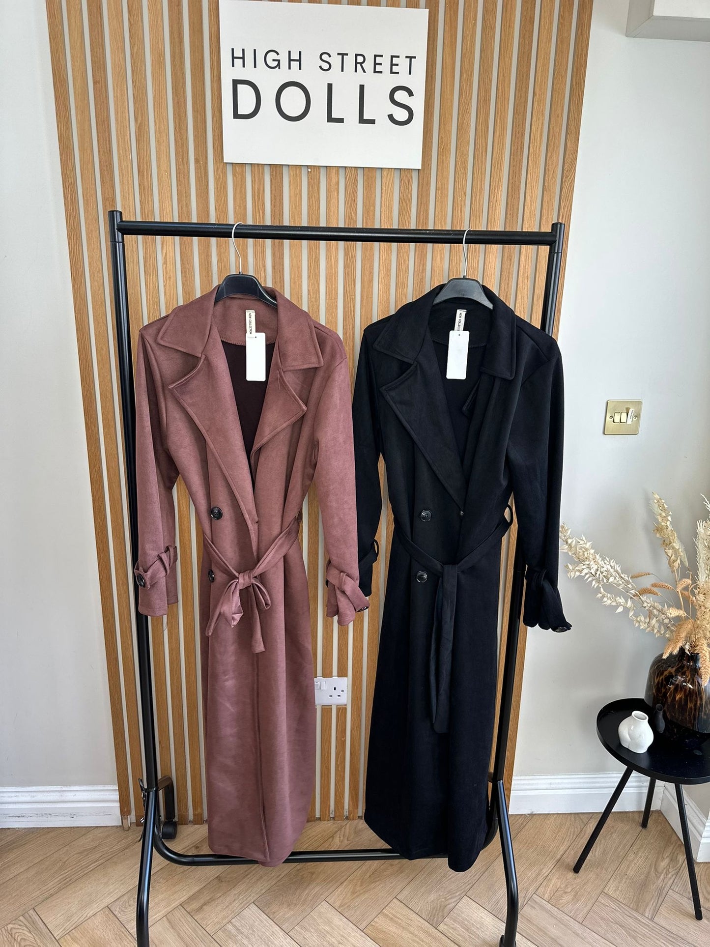 Rea Suede Trench Coat Longline Autumn Winter Jacket