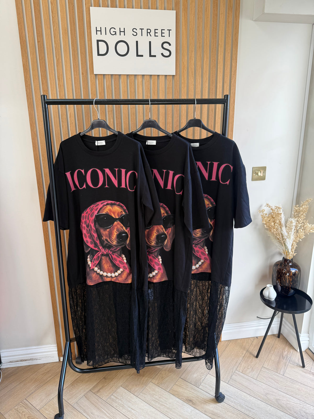Teagan Oversized Lace T Shirt Dress Slogan Dog Print Longline Maxi Dress Summer Autumn