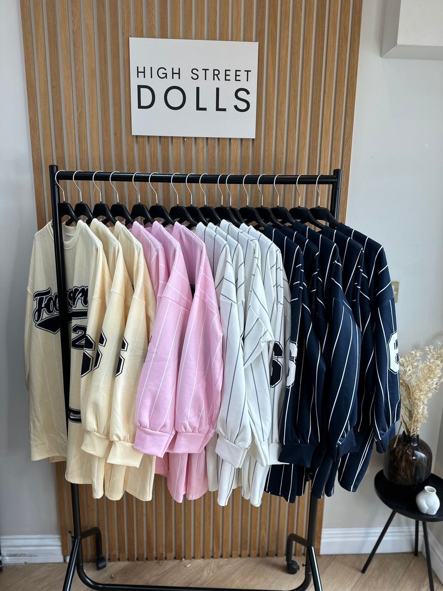 Aurora Oversized Baseball Top Dress Striped Design Slogan Jumper Long Sleeves Printed Spring Summer Baseball Basketball