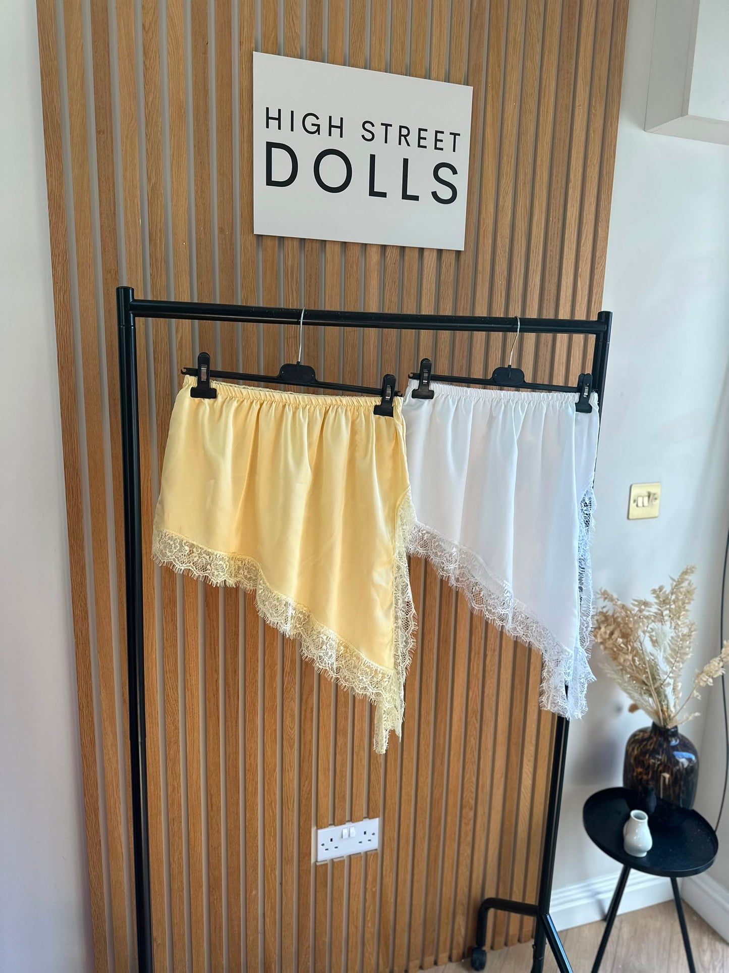 Golden Hour Mini Skirt Lace Details Asymmetrical Satin Summer Holiday