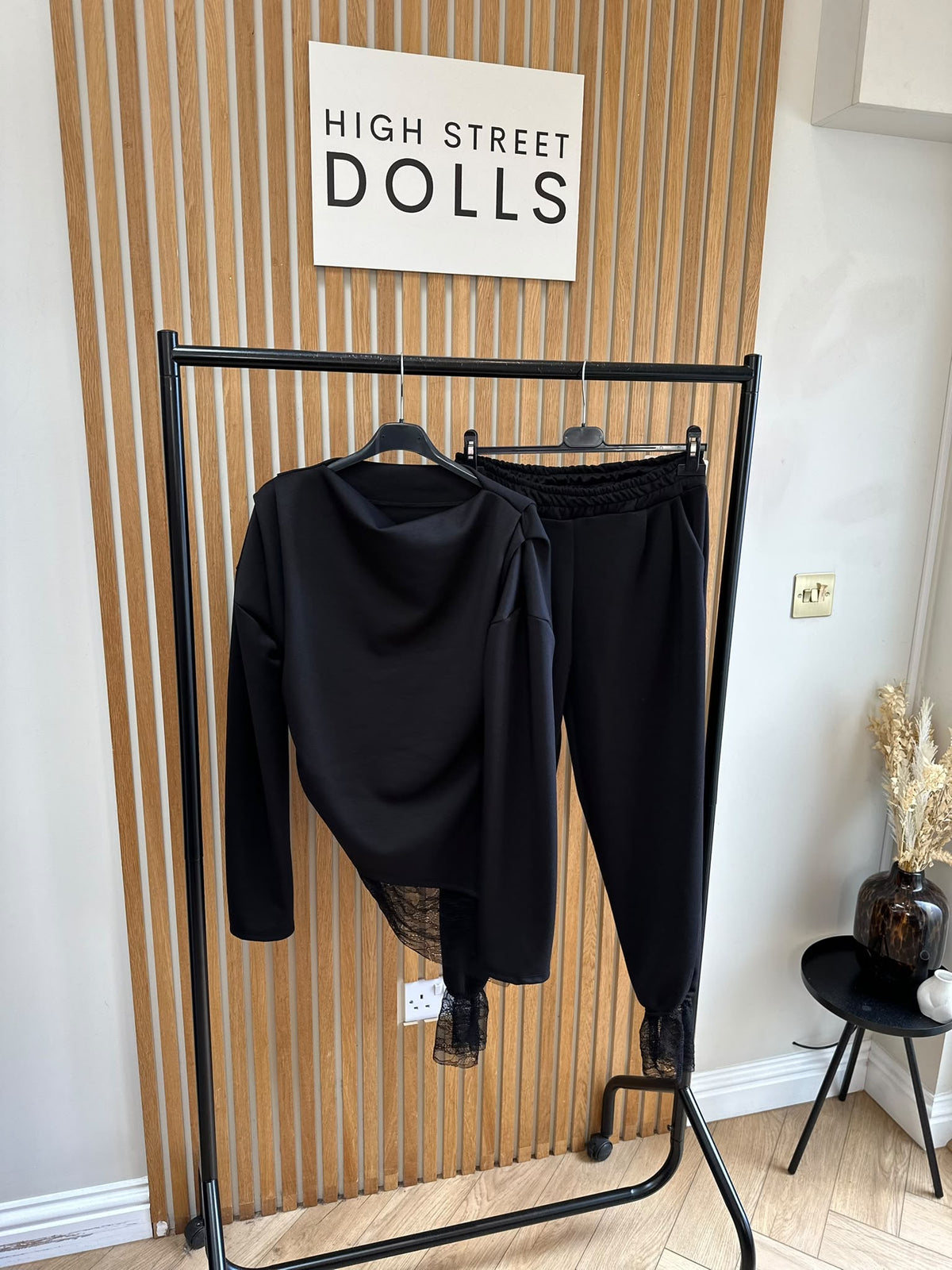 Lola Lace Trim Long Sleeve Co-Ord Lounge Set – Women’s Autumn Winter Top & Trousers