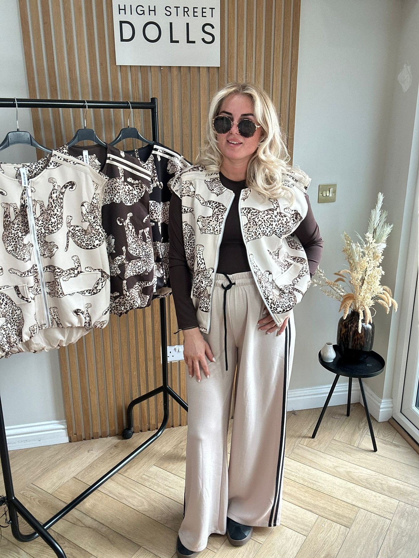 Cally Gilet Bomber Jacket Cheeta Print