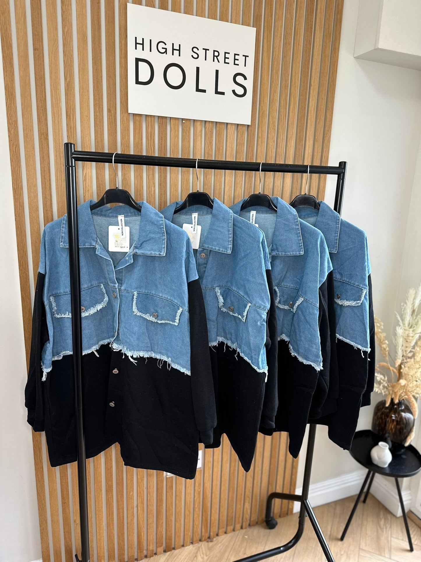 Bryony Oversized Shaket with Denim Details Shirt Jacket