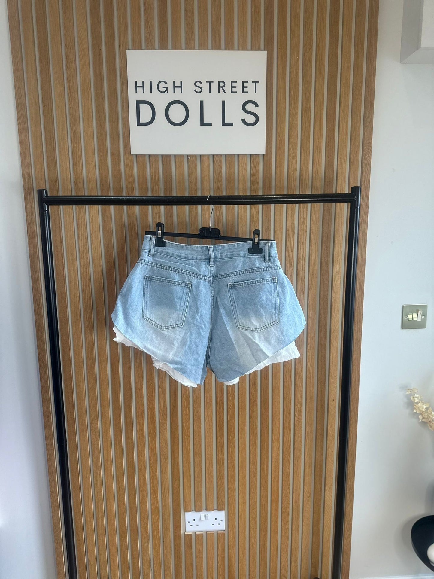 Polly Denim Shorts Denim Shorts with Ruffles Frilly High Waisted Spring Summer Holiday