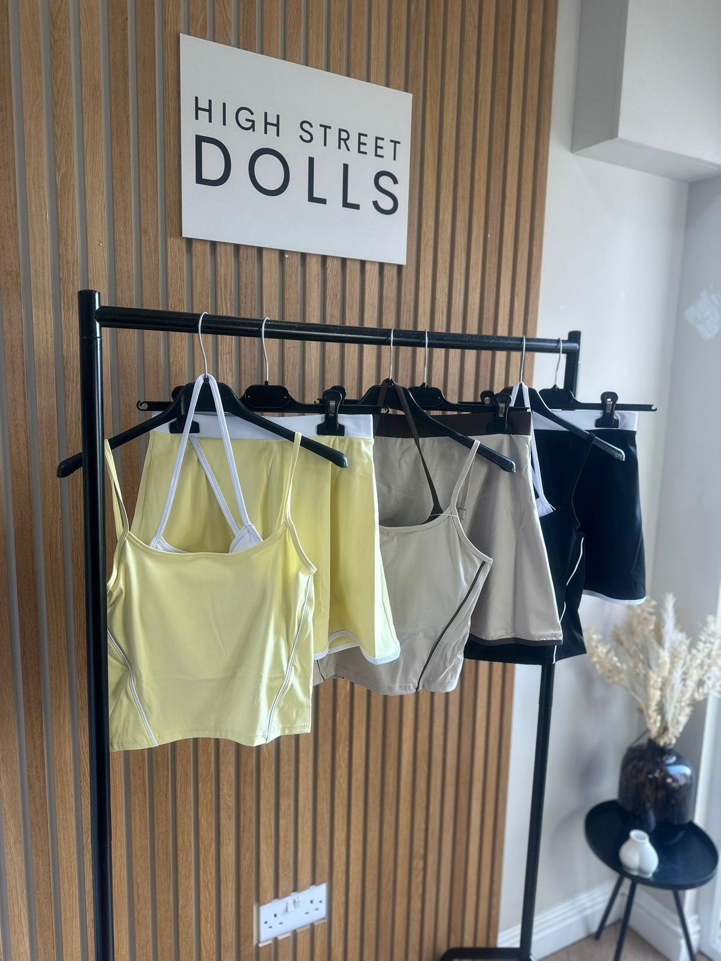 Cleo Active Sports Top and Wrap Skort Set Co Ord Two Piece Layered Camisole Activewear Spring Summer