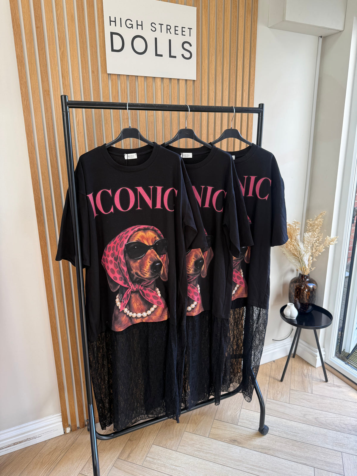 Teagan Oversized Lace T Shirt Dress Slogan Dog Print Longline Maxi Dress Summer Autumn