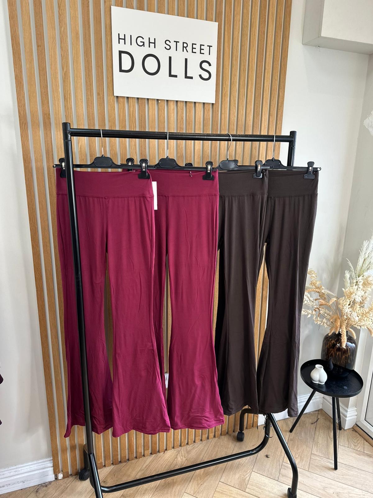 Erin Lycra Flare Trousers Fitted Leggings Activewear Autumn Winter