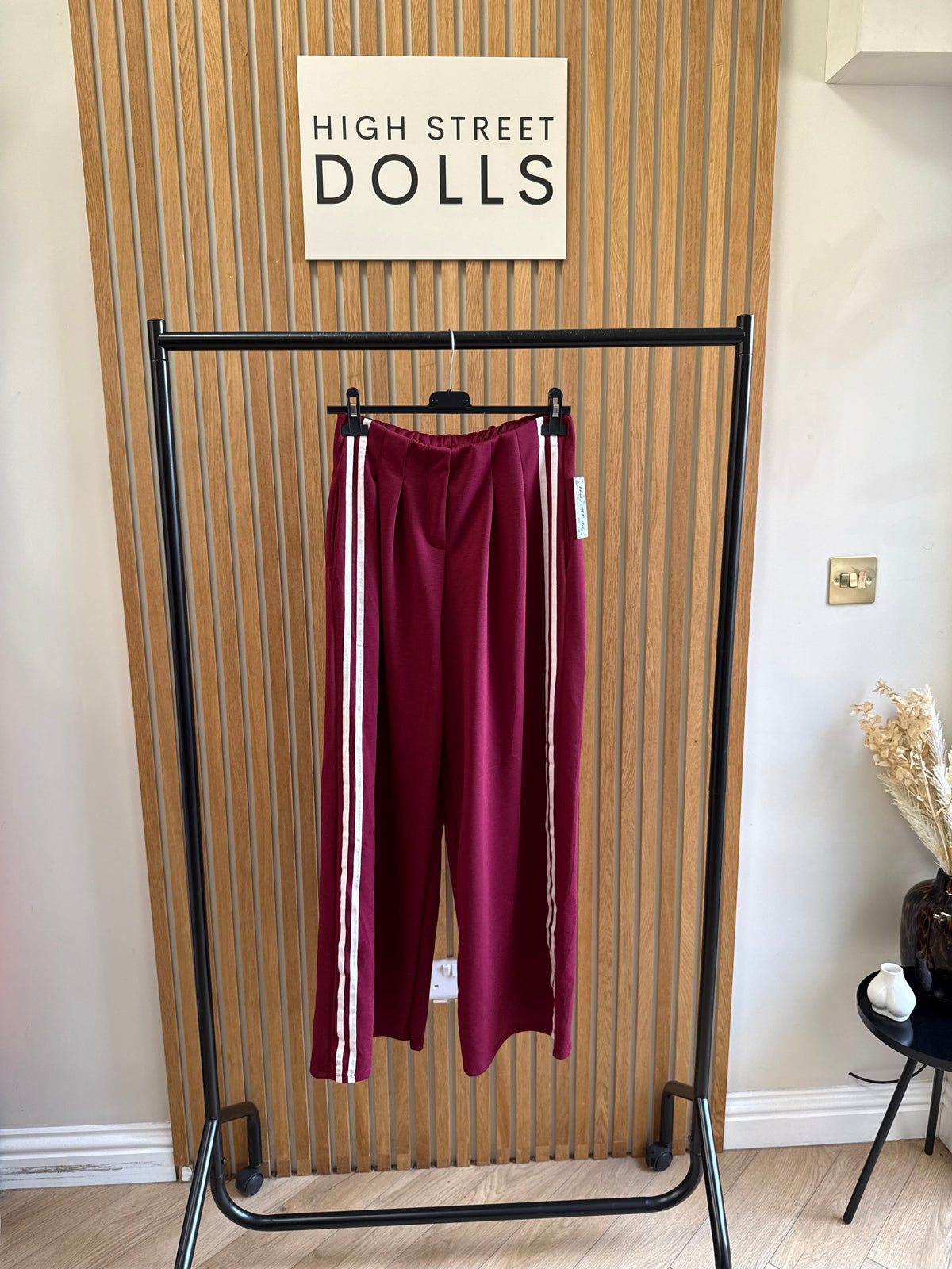 Nova Striped Wide-Leg Flare Trousers Joggers Statement Stripe Detail Spring Summer Autumn