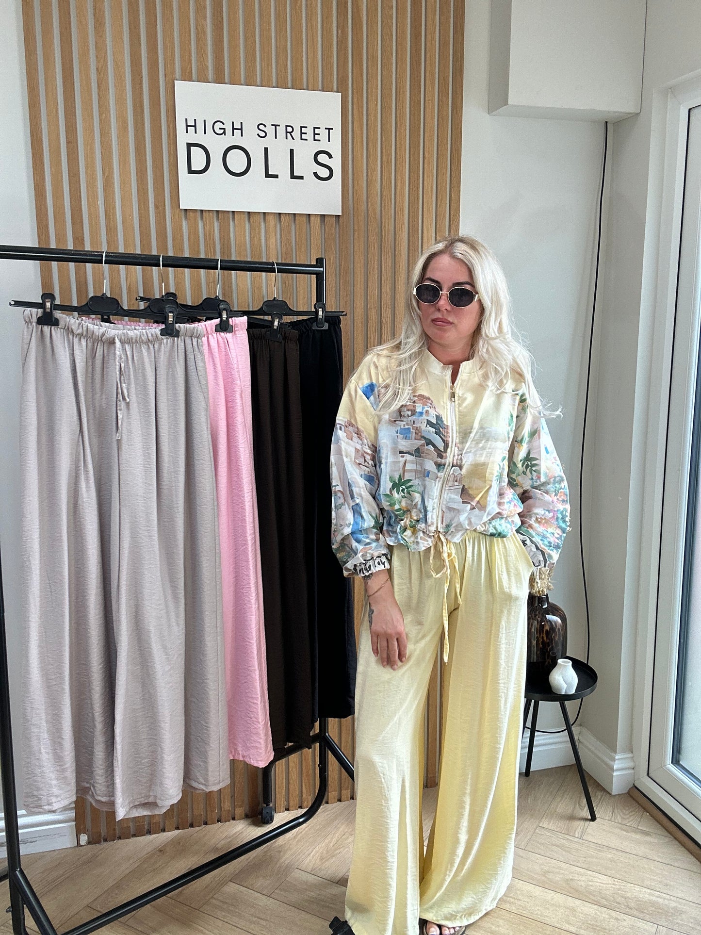 Saffron Wide Leg Trousers Light Weight Linen Style Summer