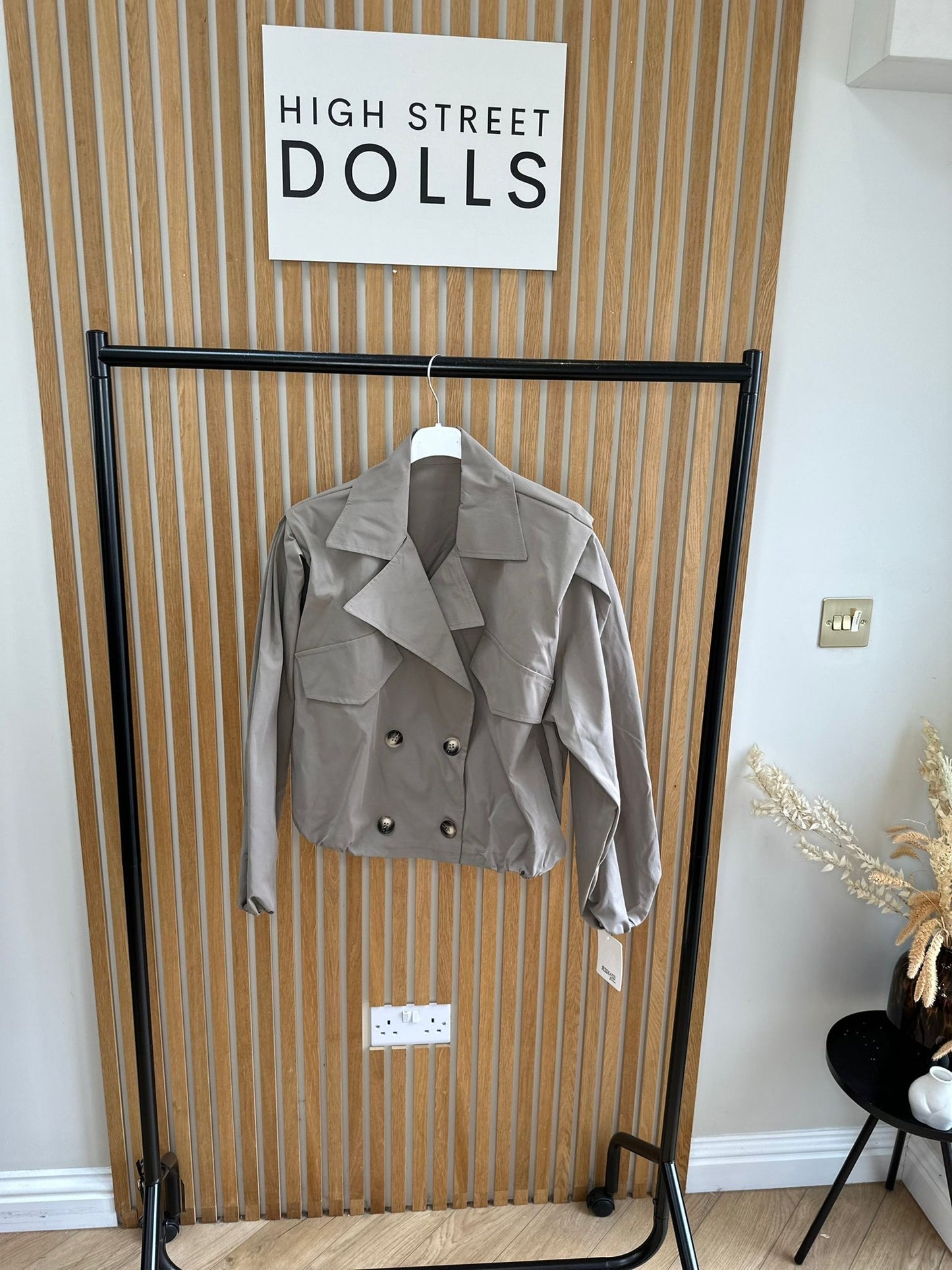 Riley Cropped Double Breasted Jacket Lightweight Trench Coat