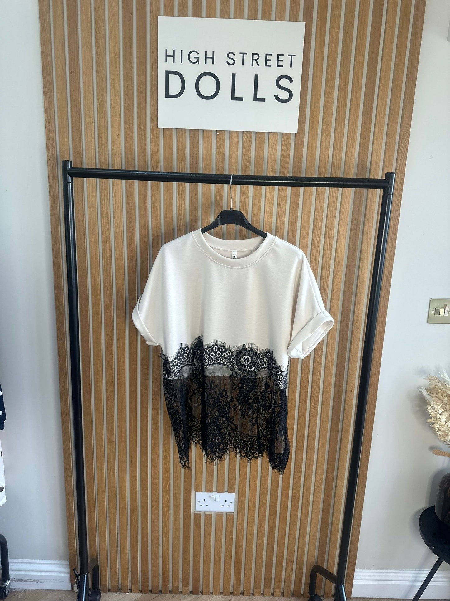 Emilia Lace Oversized T Shirt Short Sleeves Spring Summer