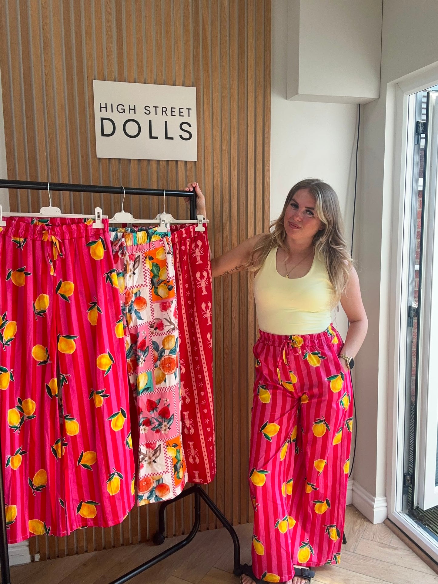 Clementine Wide Leg Trousers Light Weight Style Summer Lemon