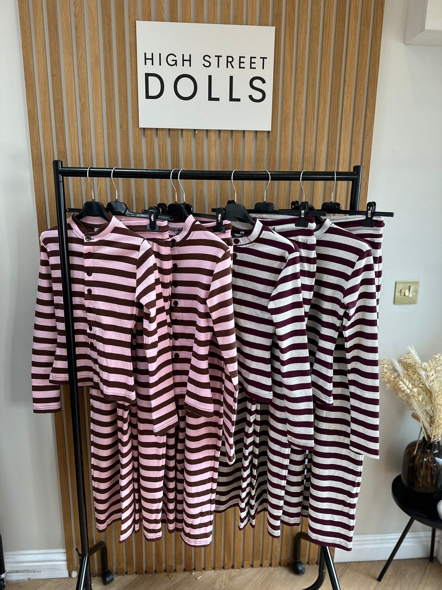 Kady Striped Lounge Set Co Ord Cardigan and Trousers Long Sleeve Top Loungewear Two Piece Spring Summer
