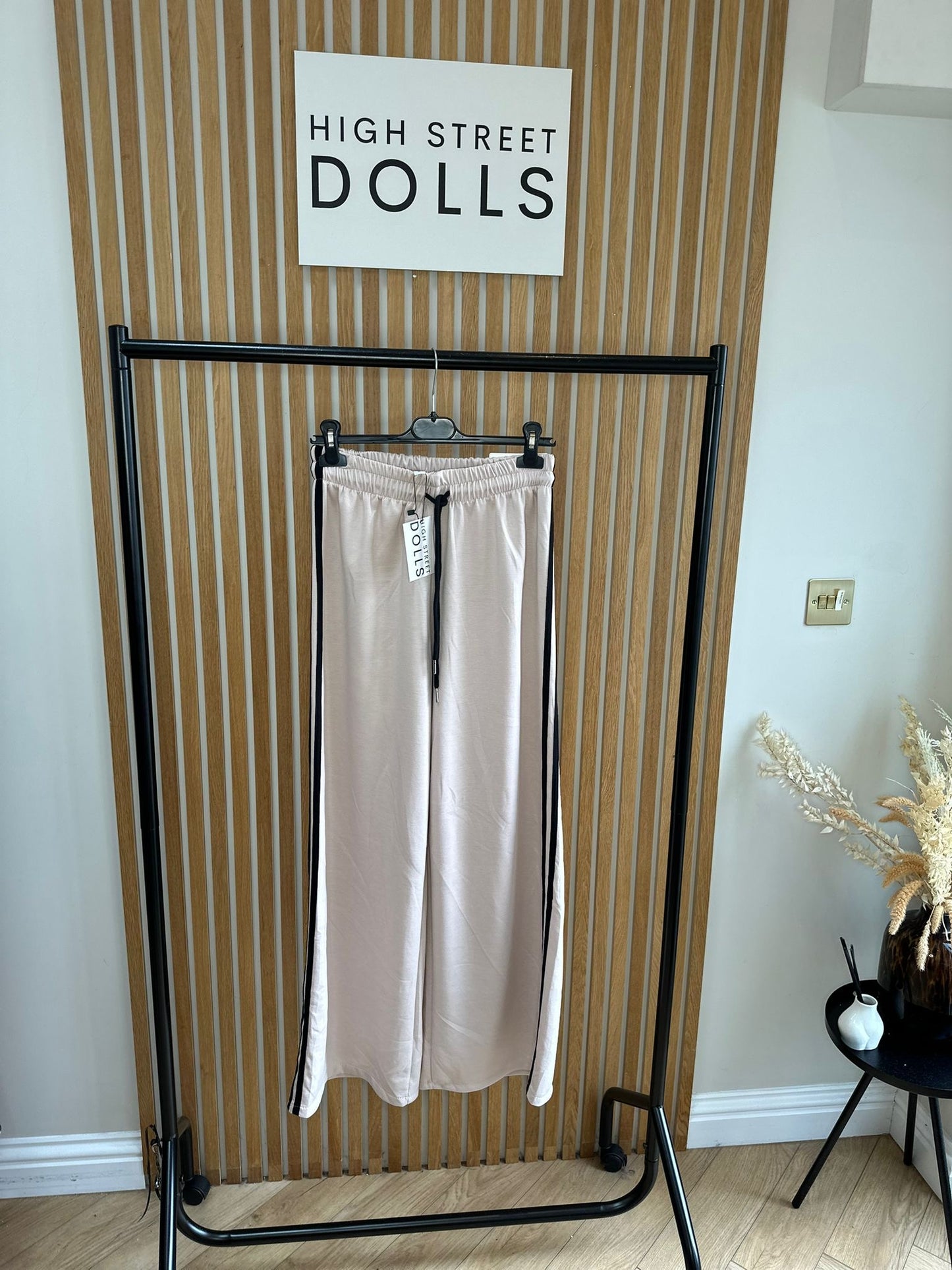 Khloe Trousers Wide Leg Flares Stripe Detail