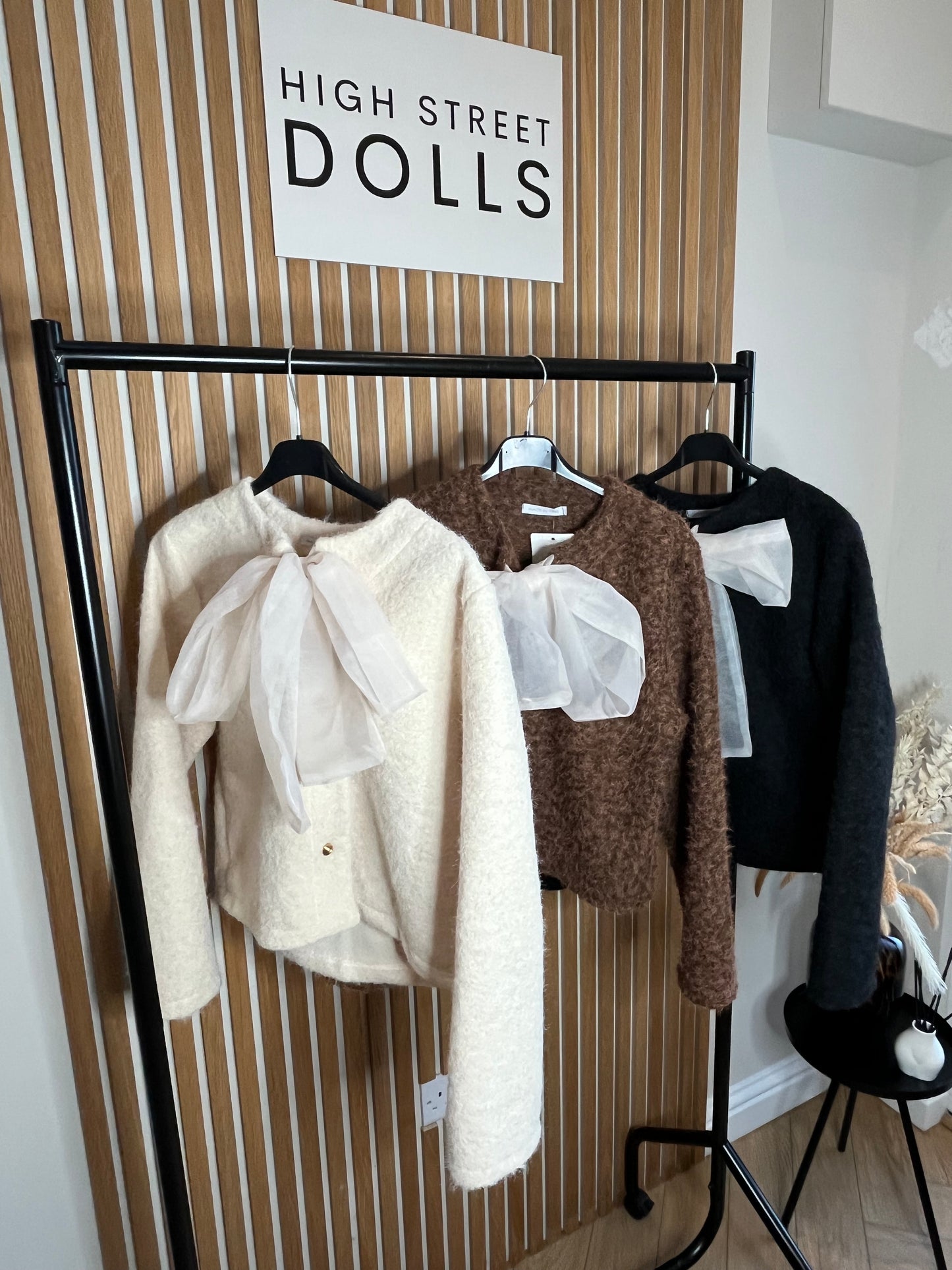 Chiffon Bow Jacket, Cardigan, Gold Buttons