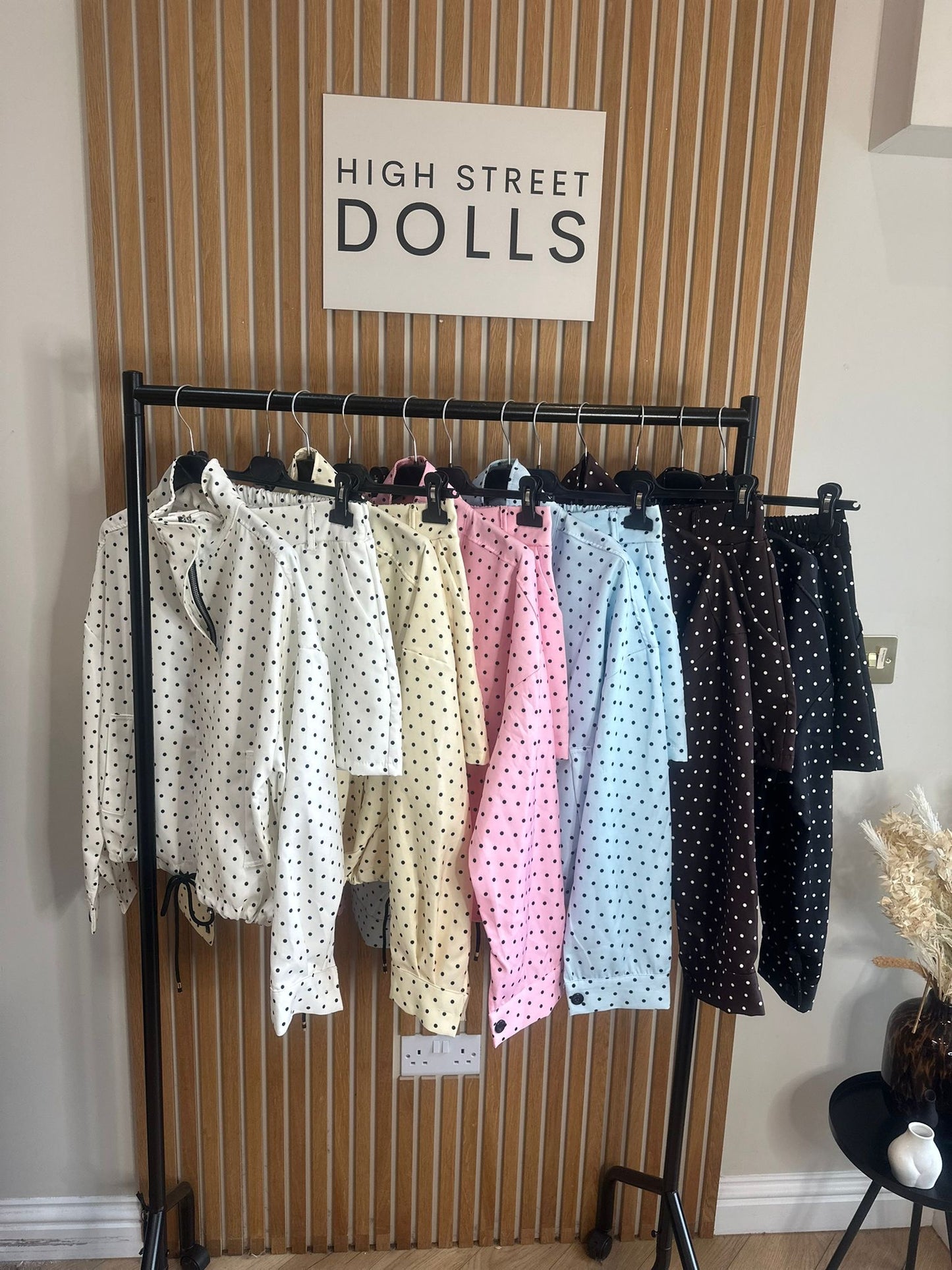 Willow Polka Dot Print Jacket and Shorts Holiday Spring Summer Women’s two piece co-ord Trending Viral Print Stripe Detail
