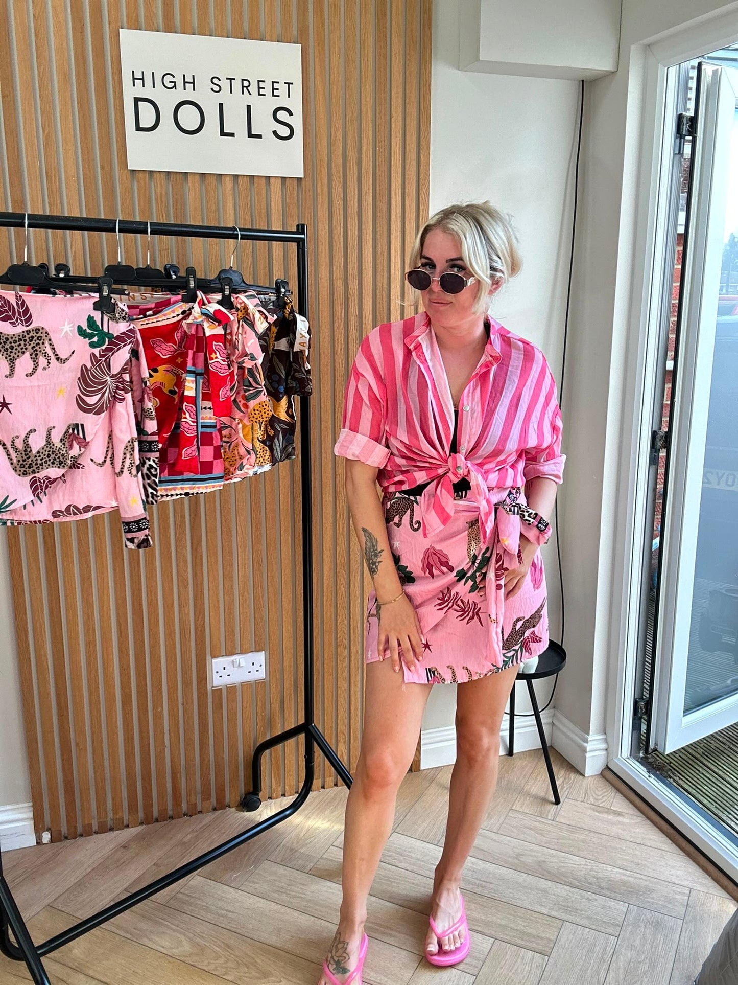 Zelda Wrap Mini Skirt Bright Vibrant Tropical Print Jungle Boho Summer Holiday