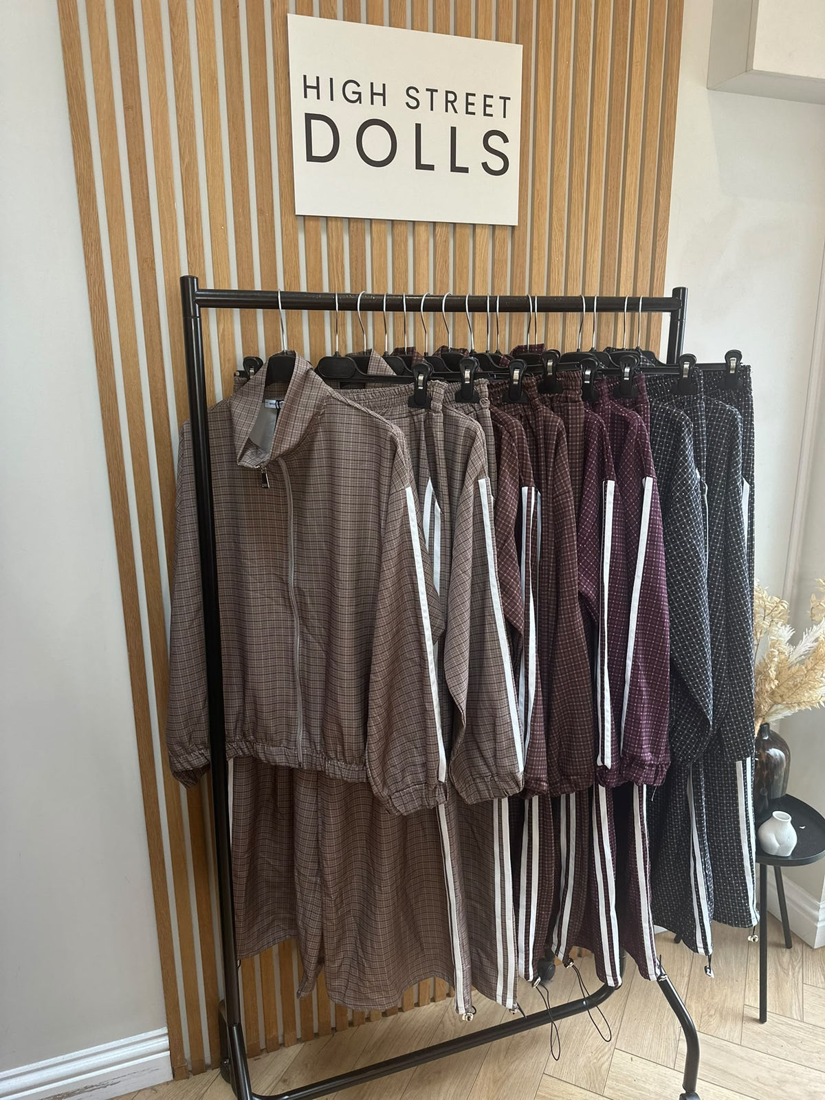 Romy Luxe Tracksuit – Zip Funnel Neck Jacket & Wide Leg Trousers with Stripe Details, Two-Piece Autumn Winter Lounge Co-Ord